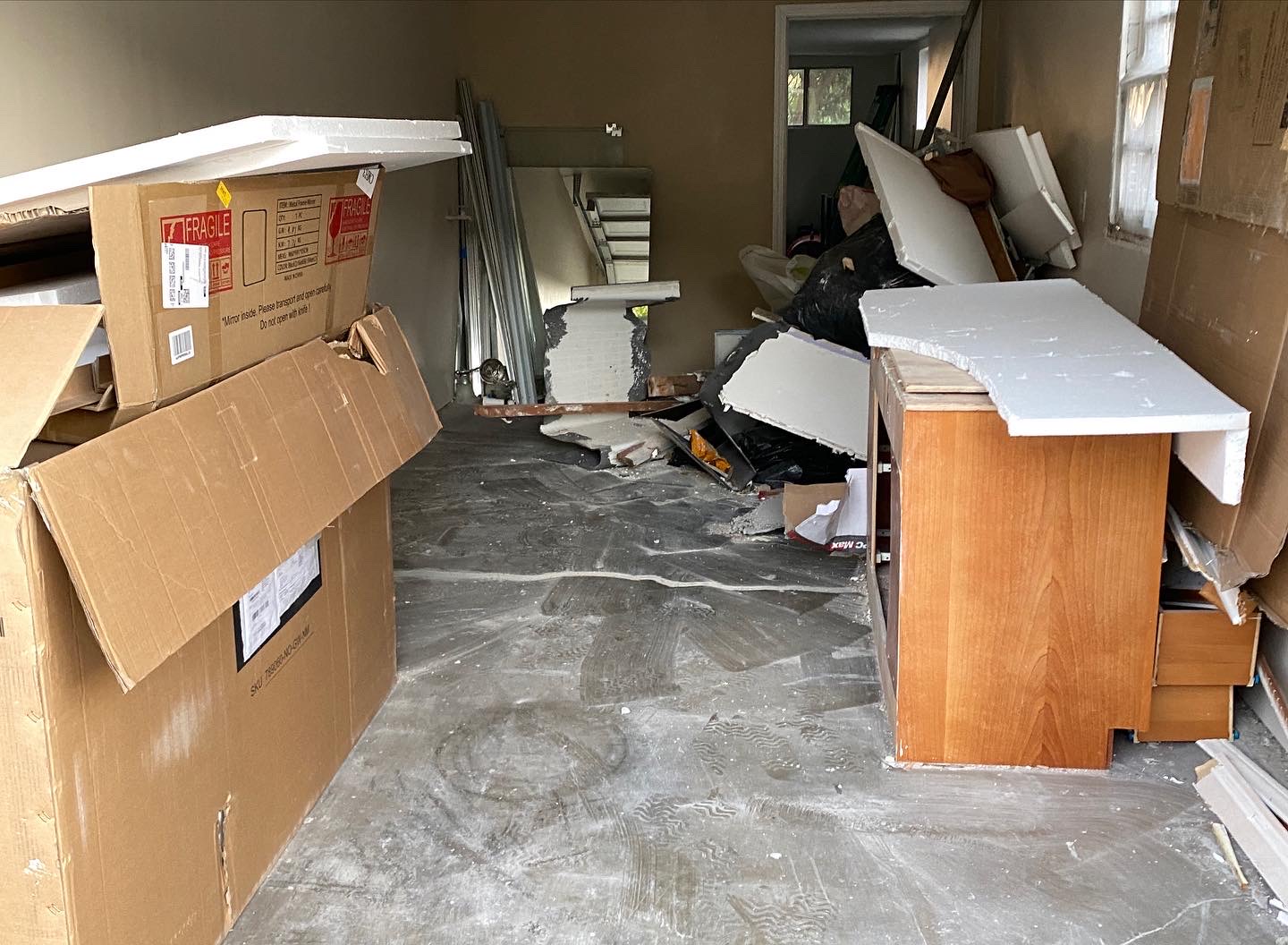After: empty garage
