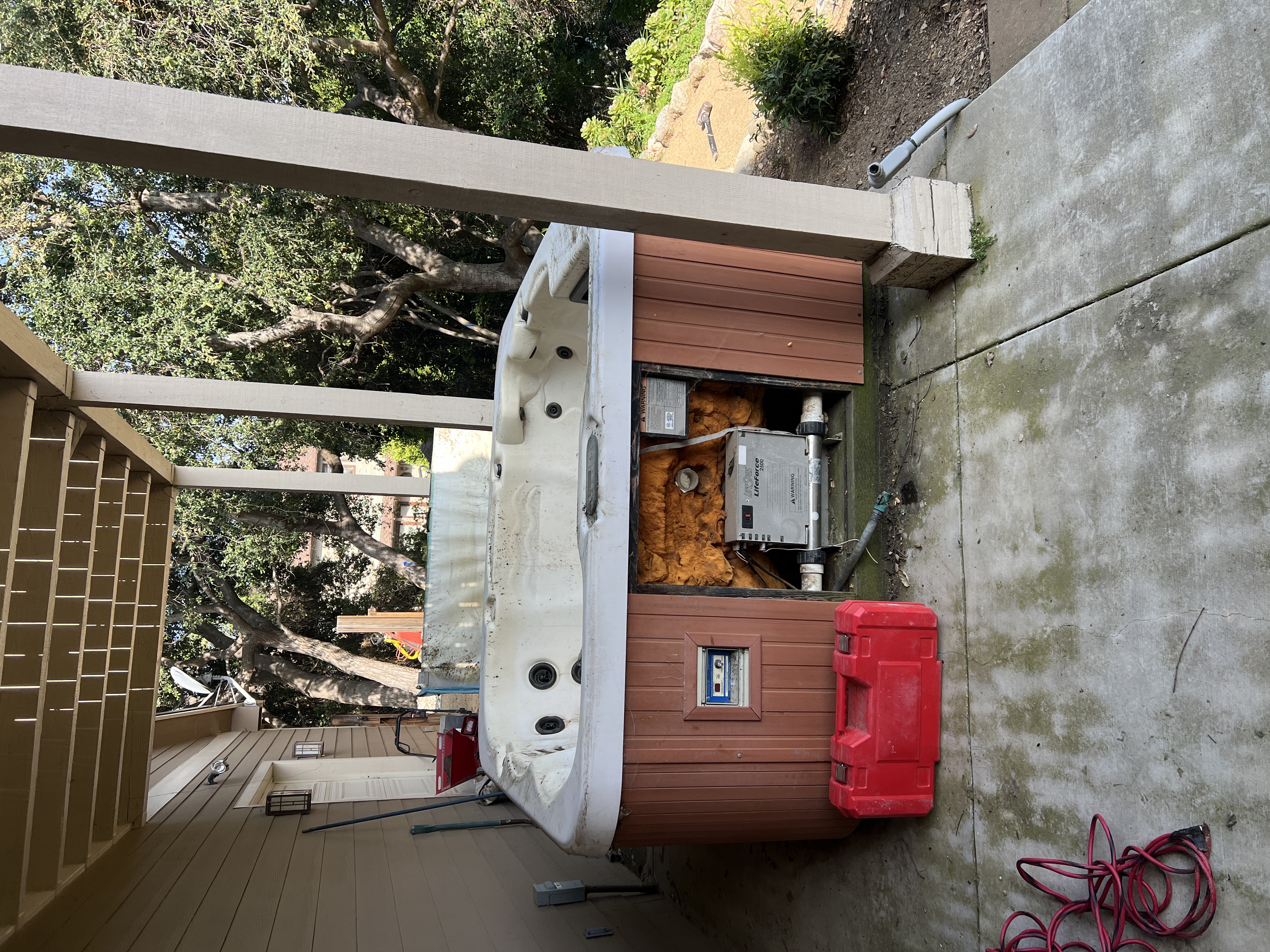 During: hot tub being demolished