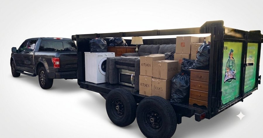Full load — JunkFit trailer completely full of junk