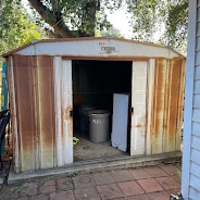 Rusty old shed before removal by JunkFit Hauling in Glendora CA